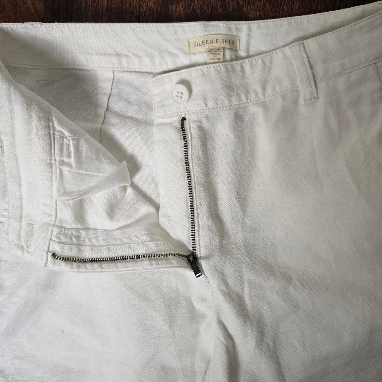 Eileen Fisher Organic Cotton Hemp Tapered Ankle Pants, White, 6P - Thumbnail 8