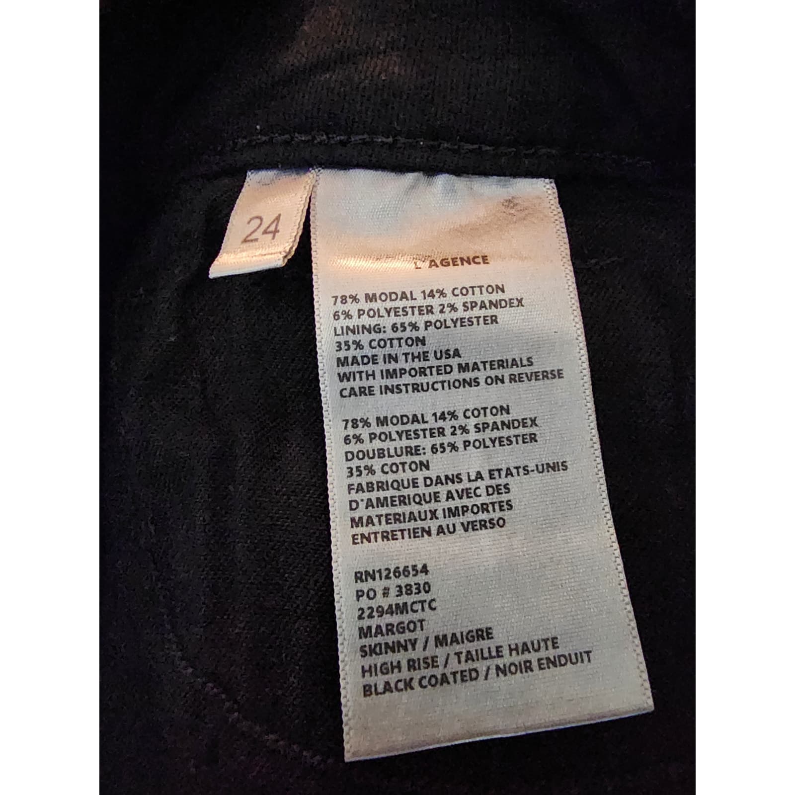 L'AGENCE Margot Black Coated High Rise Jeans, Size 24 - Thumbnail 11