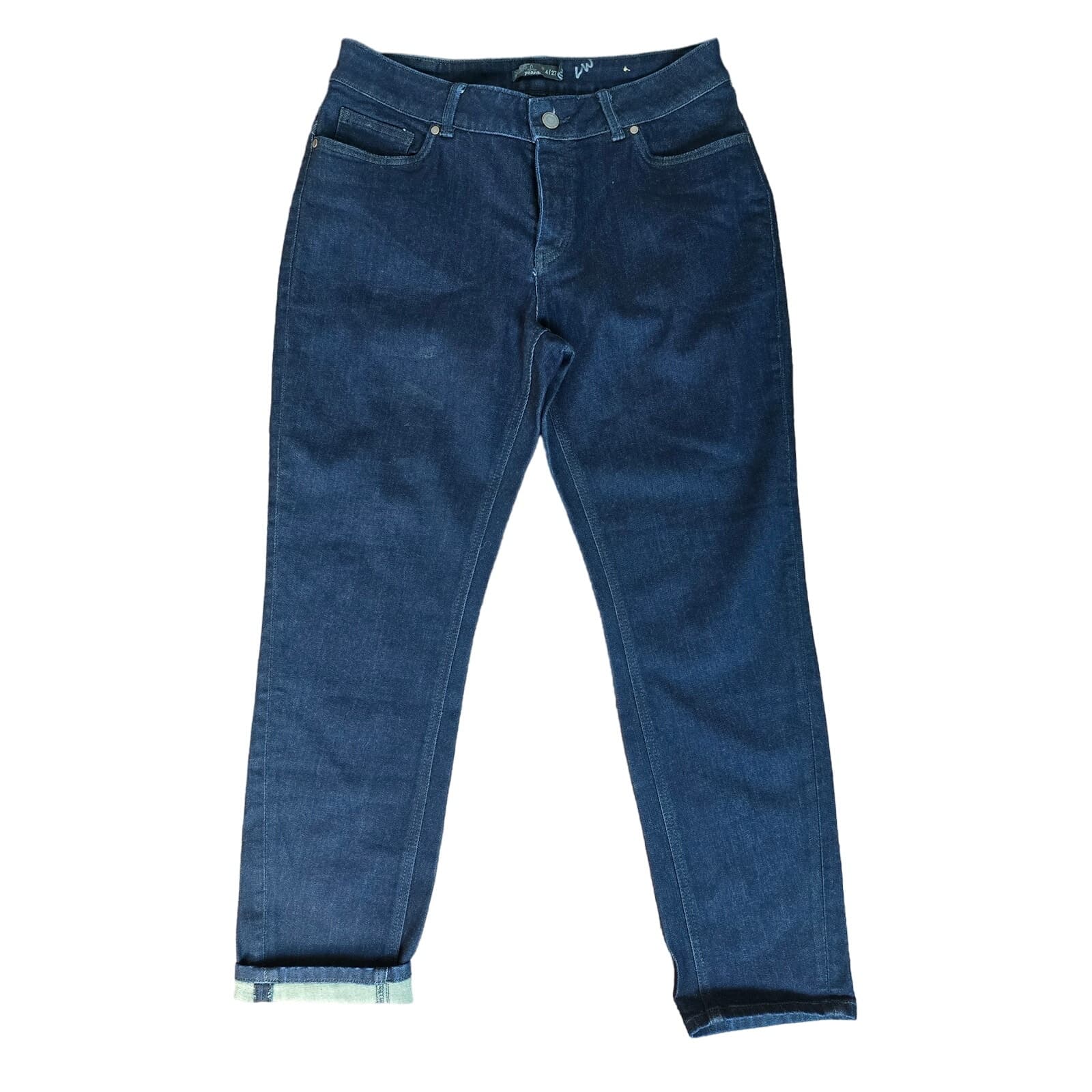 prAna Buxton Slim Boyfriend High Rise Dark Wash Button Fly Jeans Organic Cotton - Thumbnail 2