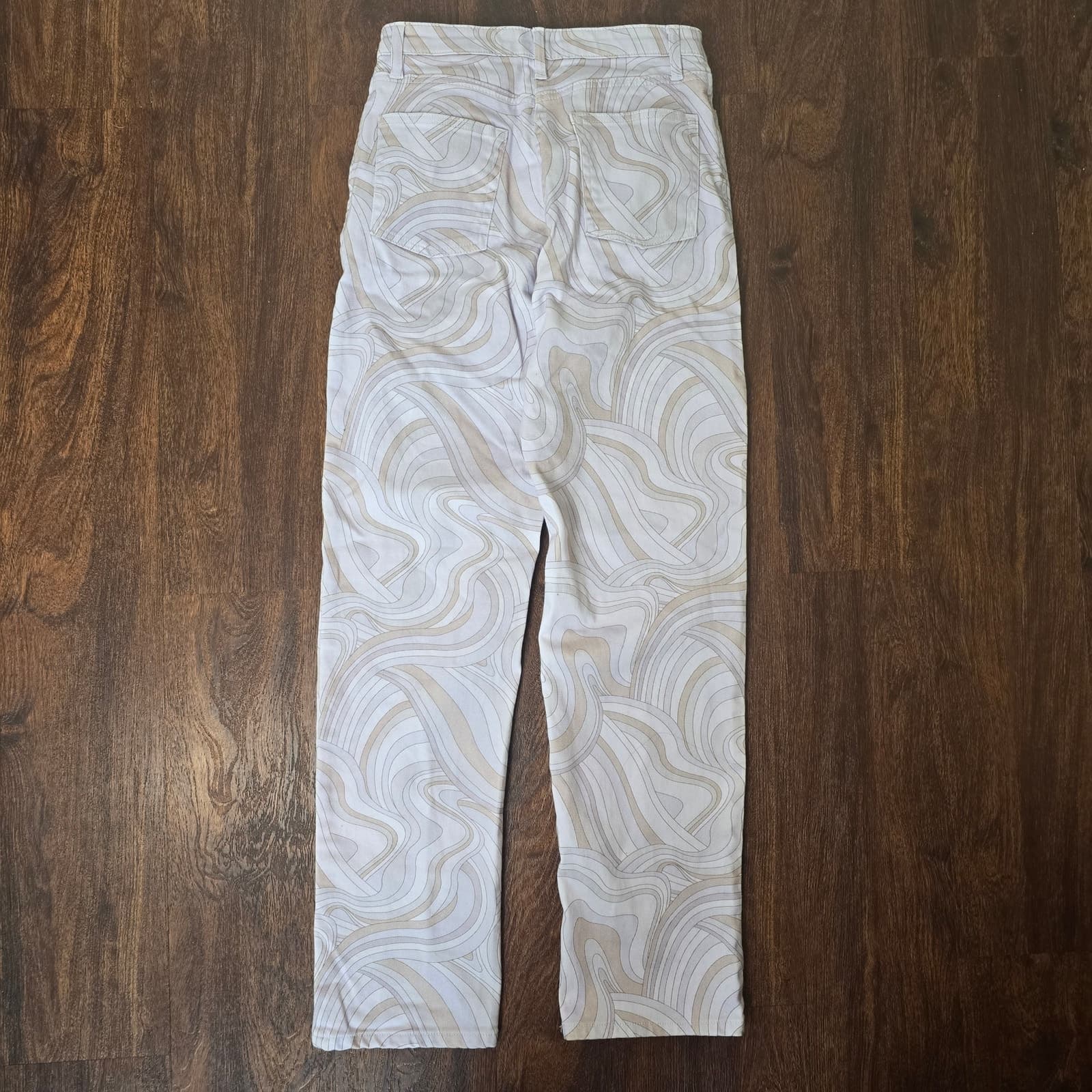 Aritzia Wilfred Free Vera Pant - High Waisted Swirl Print Twill Pants, Size 2 - Thumbnail 7