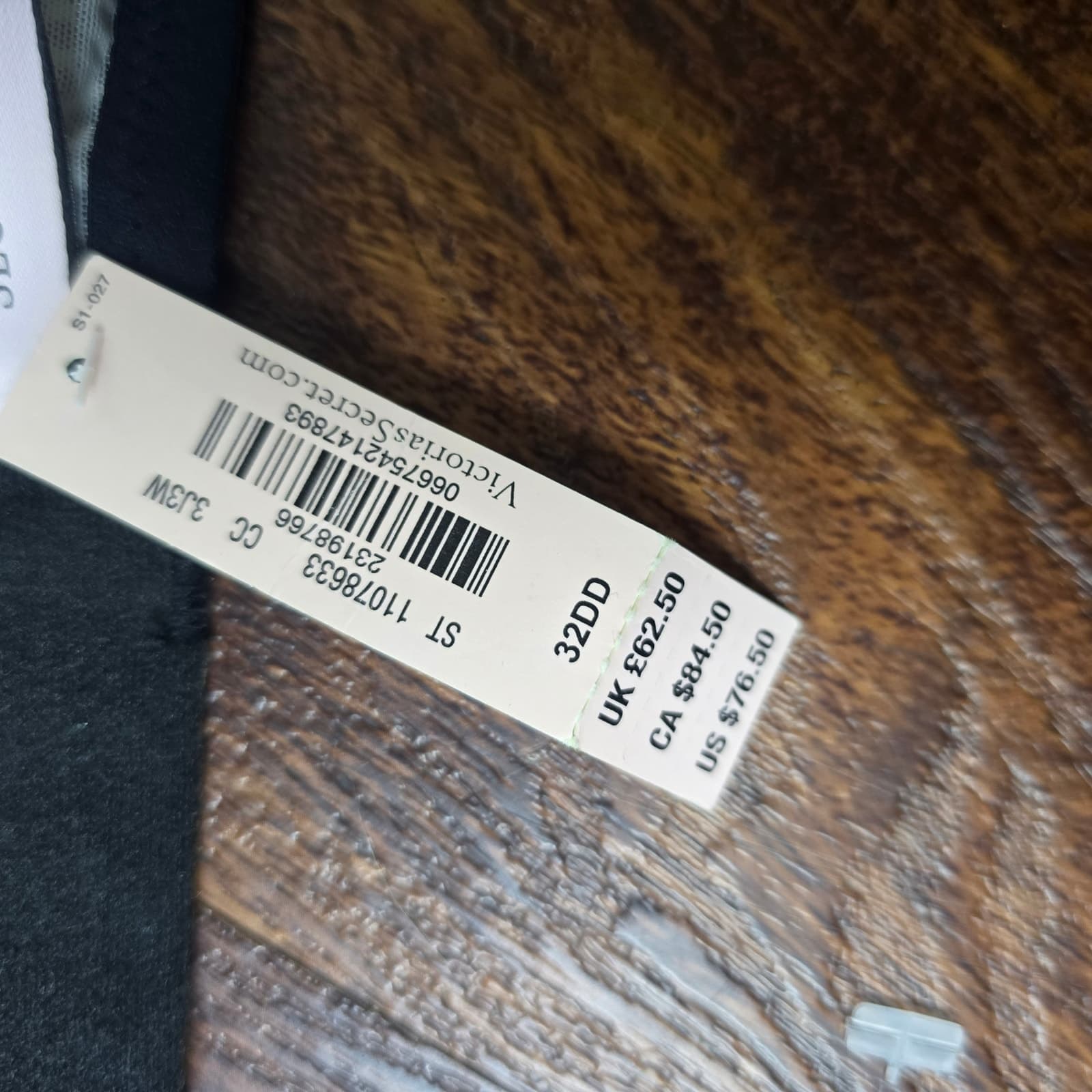 Victoria's Secret Dream Angels Lined Demi White Black Floral Lace Bra 32DD NWT - Thumbnail 9