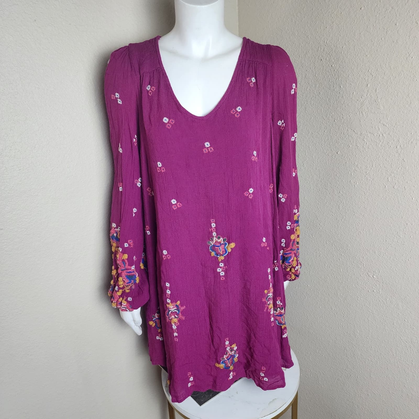 Free People Oxford Embroidered Mini Dress, Medium - Thumbnail 2