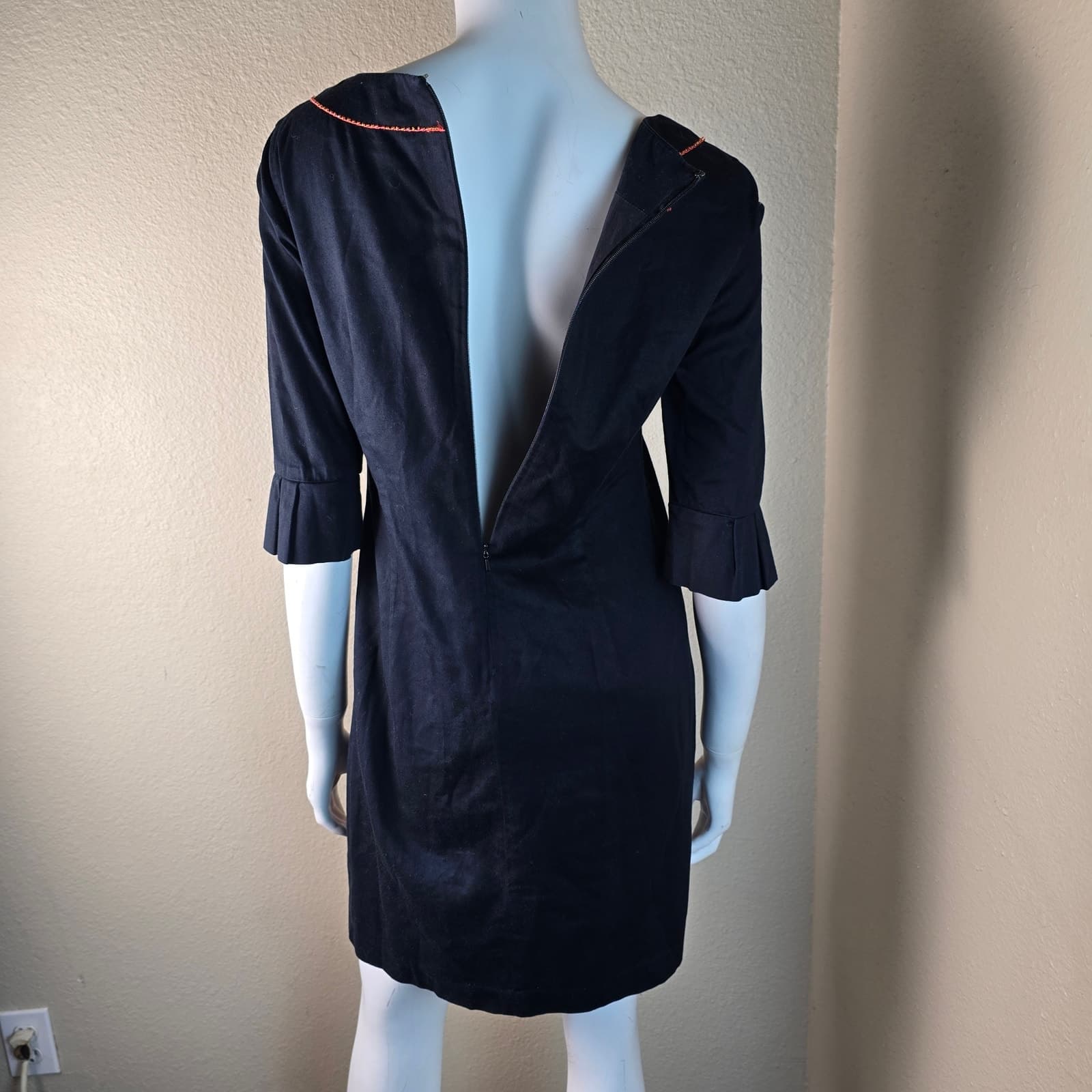 Lilly Pulitzer Black Shailene Coral Embroidered & Beaded 3/4 Sleeve Tunic Dress - Thumbnail 8