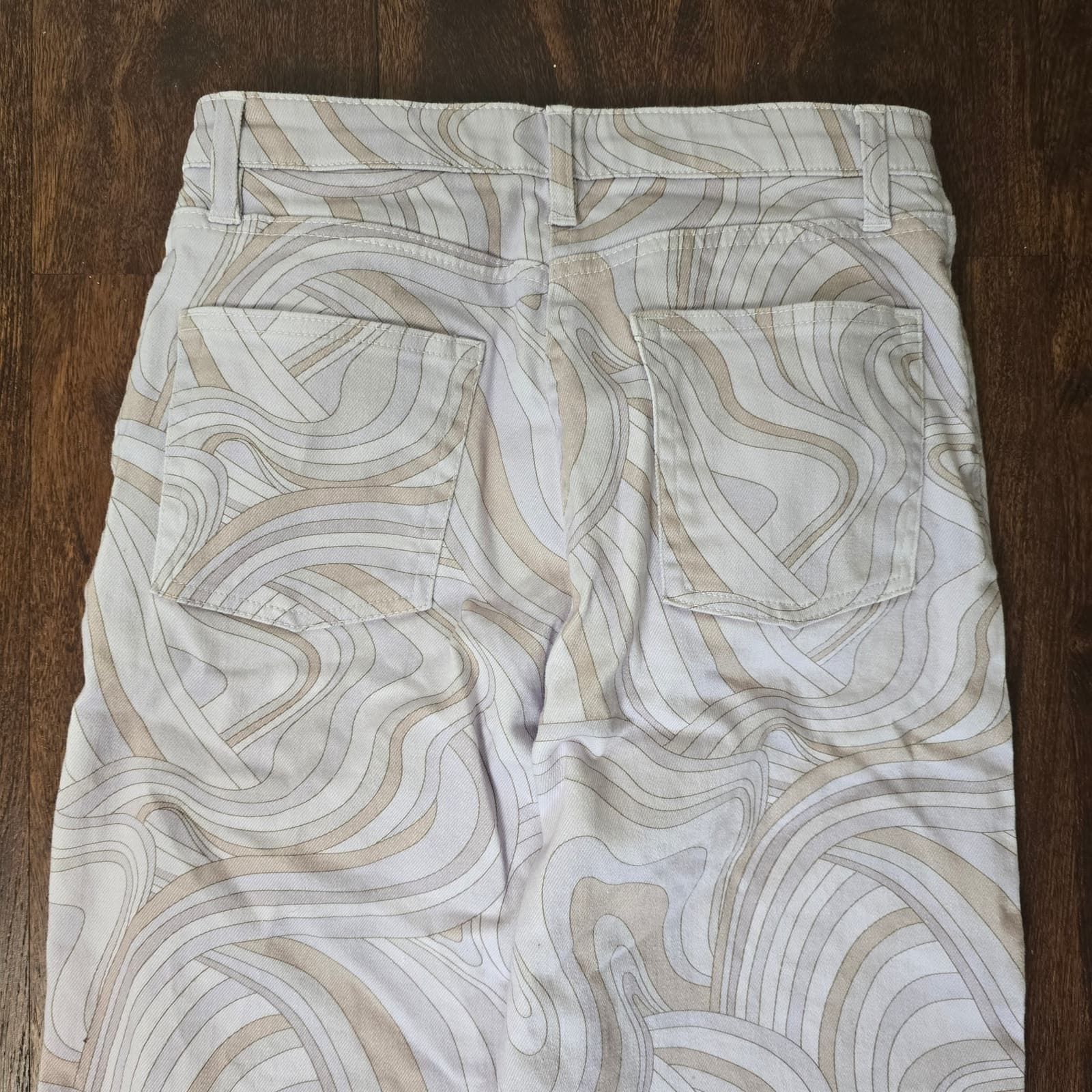 Aritzia Wilfred Free Vera Pant - High Waisted Swirl Print Twill Pants, Size 2 - Thumbnail 8