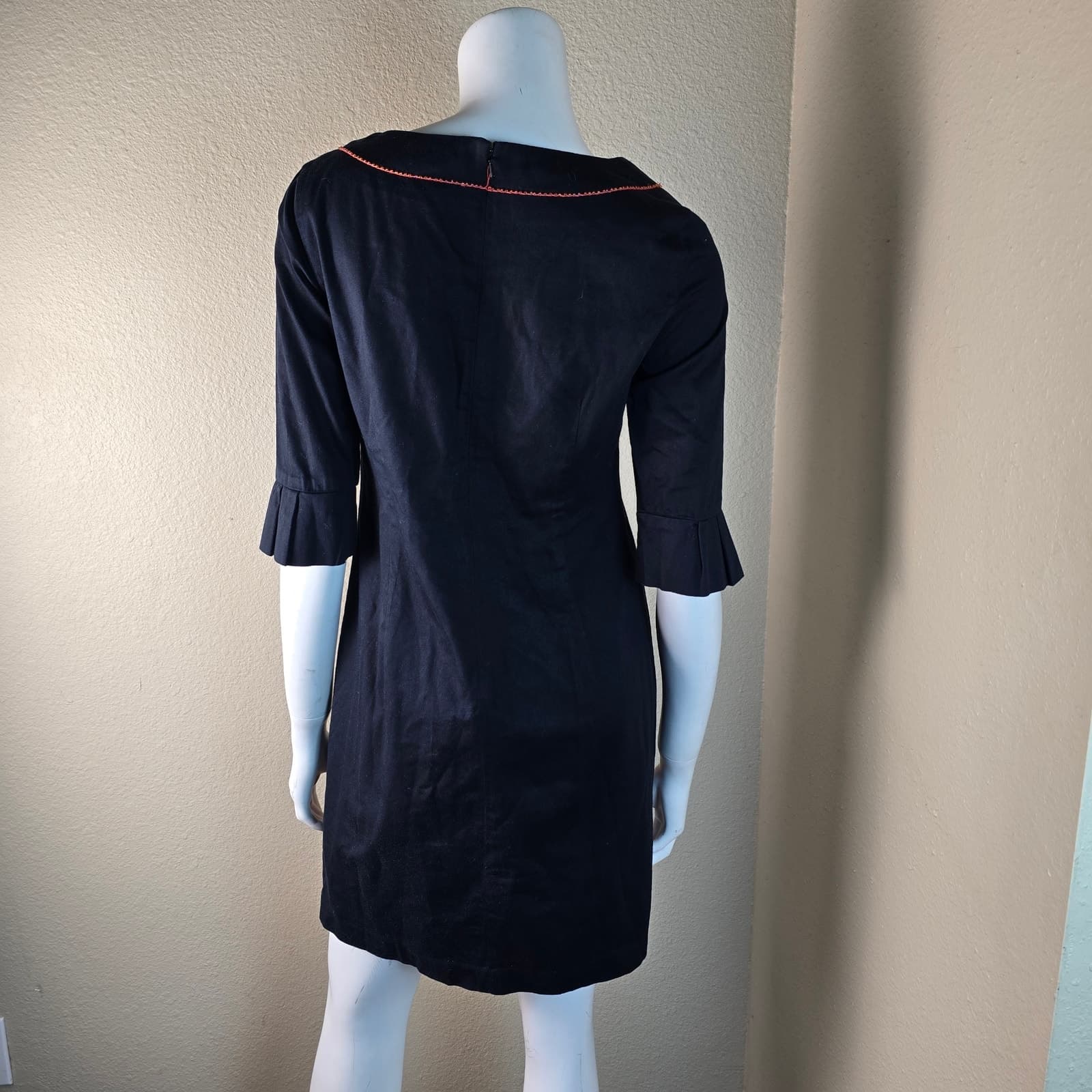 Lilly Pulitzer Black Shailene Coral Embroidered & Beaded 3/4 Sleeve Tunic Dress - Thumbnail 7