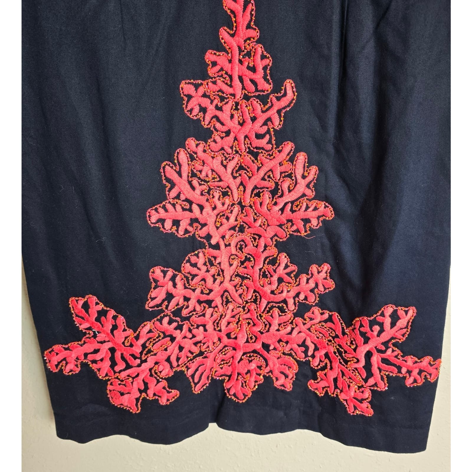 Lilly Pulitzer Black Shailene Coral Embroidered & Beaded 3/4 Sleeve Tunic Dress - Thumbnail 3