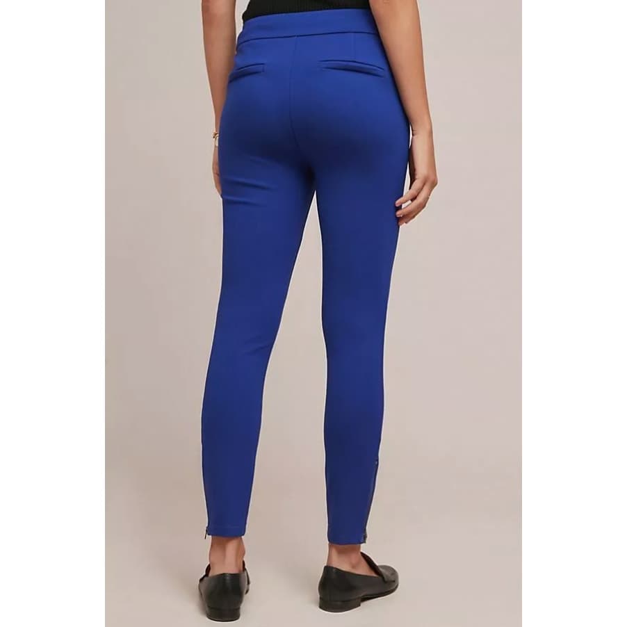 Anthropologie The Essential Slim Trouser Ankle Zip Size 10 Deep Blue, NWT - Thumbnail 2