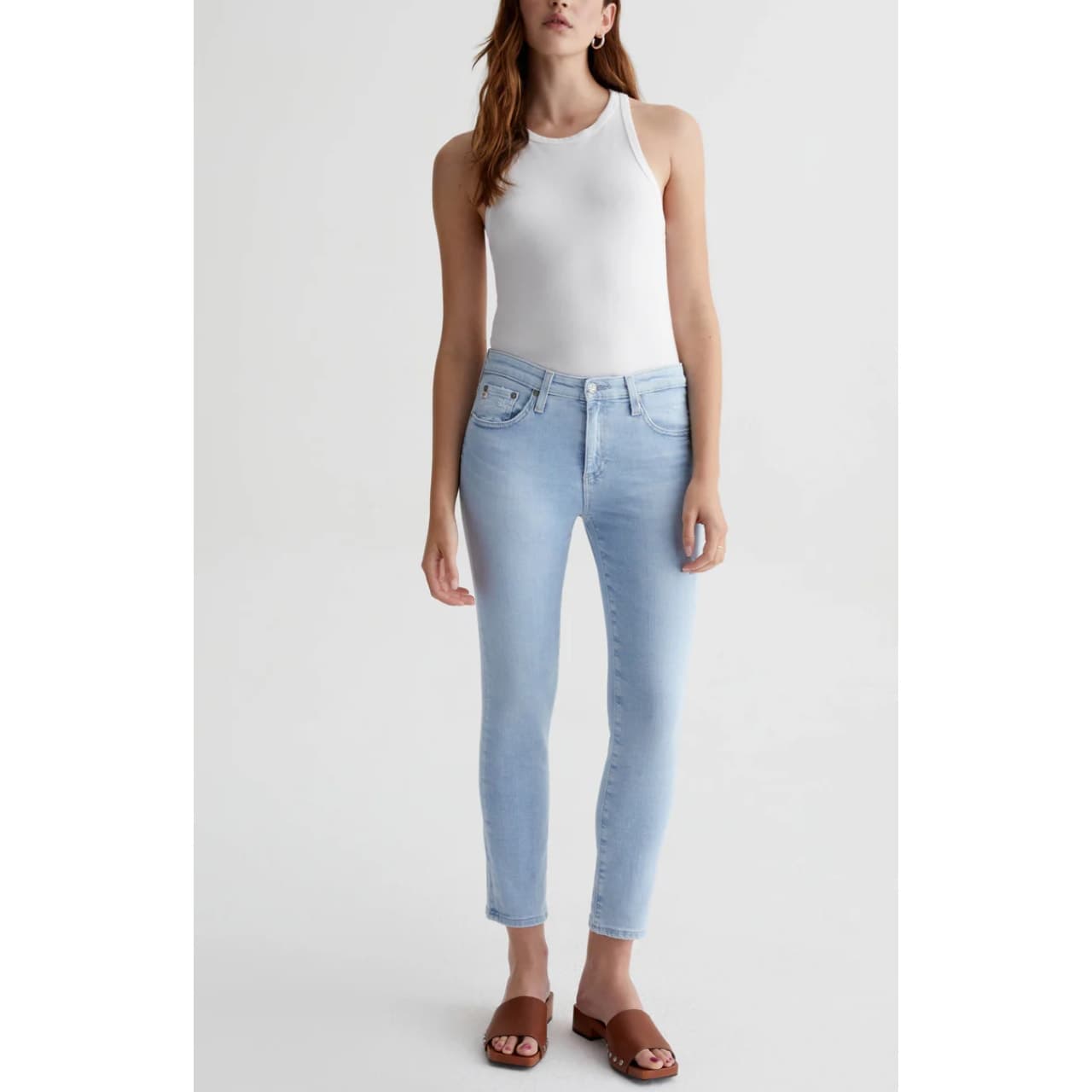 AG Jeans AG-ED Denim The Prima Cigarette Crop Light Wash Mid Rise Jeans Size 30 - Image 1