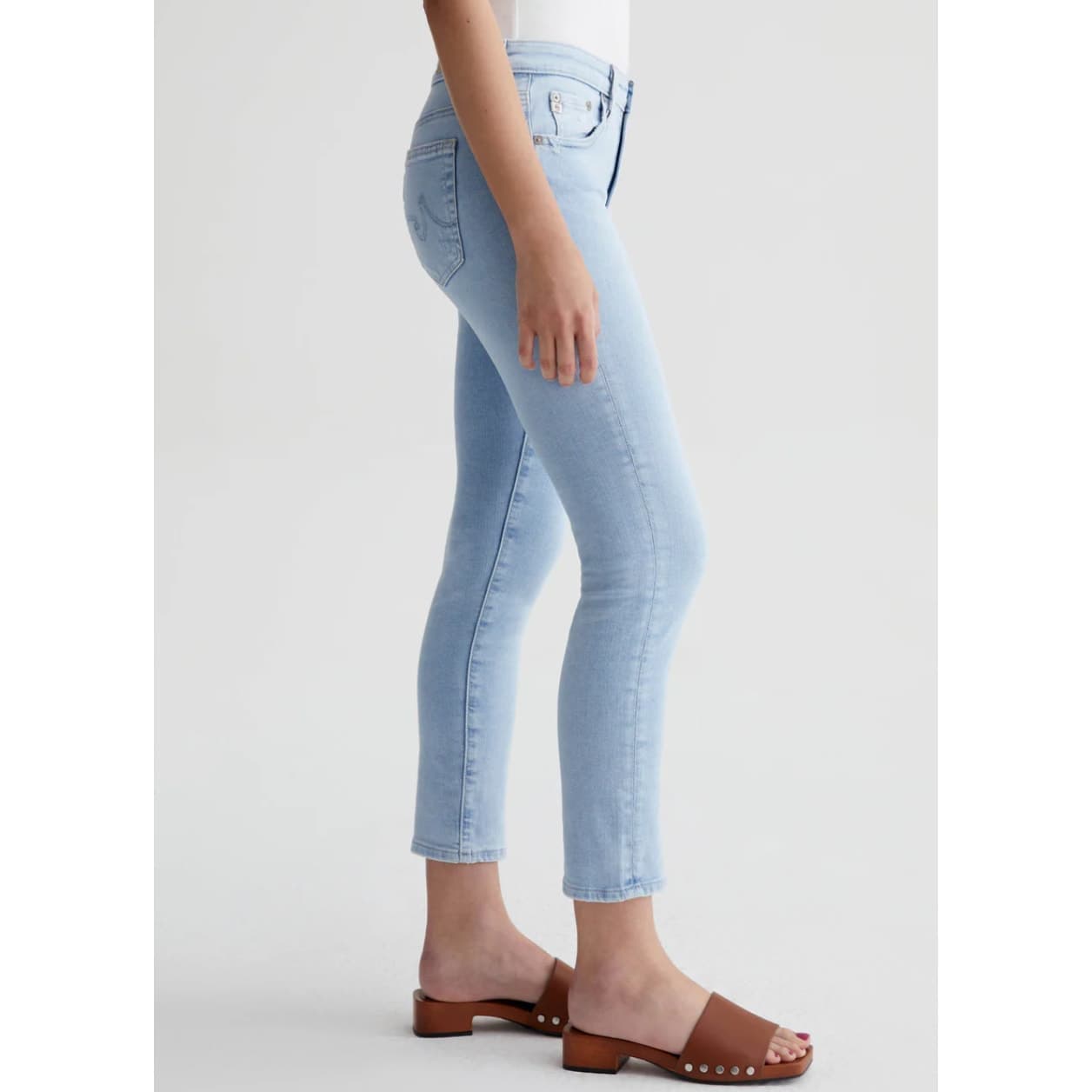 AG Jeans AG-ED Denim The Prima Cigarette Crop Light Wash Mid Rise Jeans Size 30 - Thumbnail 2