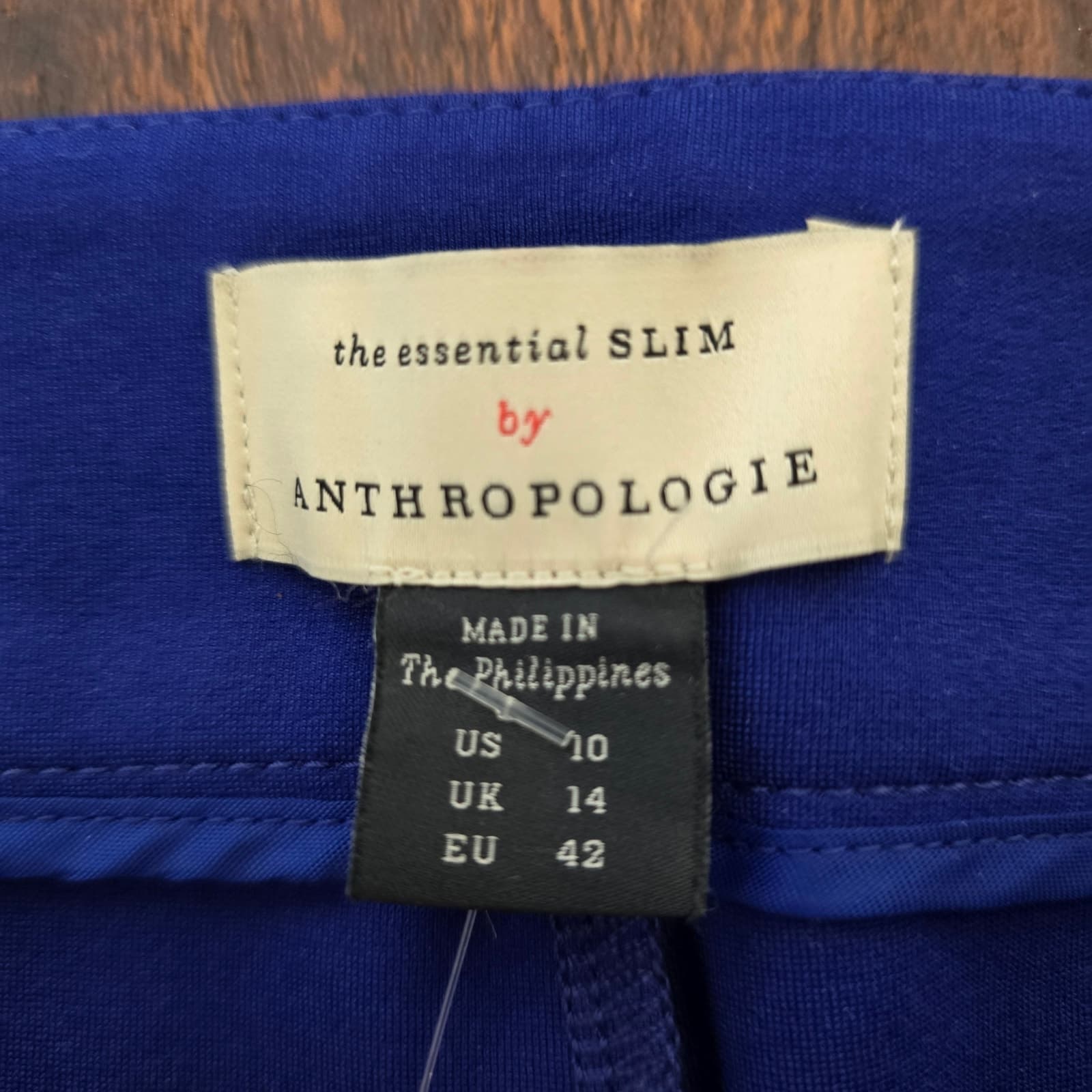 Anthropologie The Essential Slim Trouser Ankle Zip Size 10 Deep Blue, NWT - Thumbnail 11
