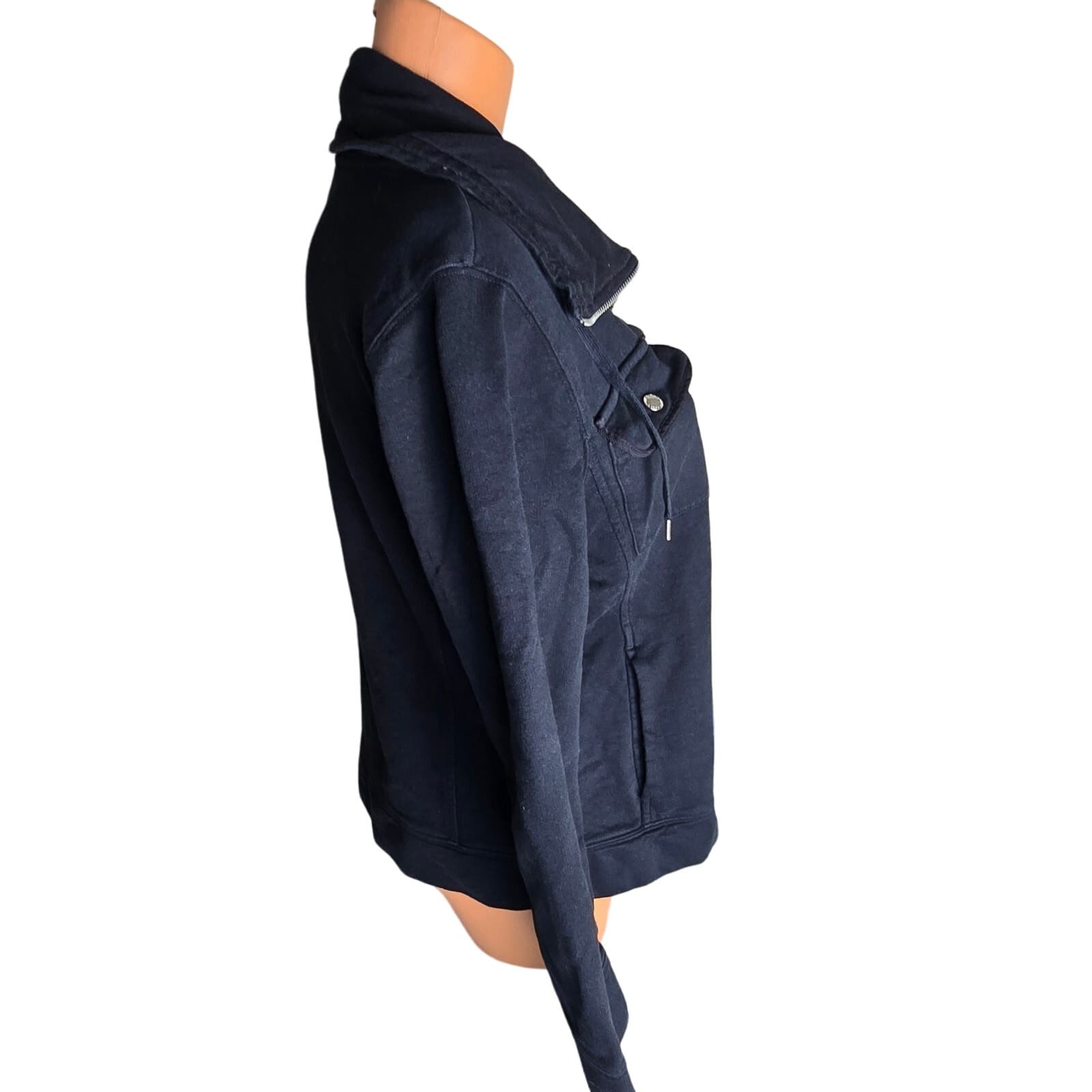 Lauren Ralph Lauren Black Full Zip Cowl Neck Lightweight Jacket, Black, Large - Thumbnail 4