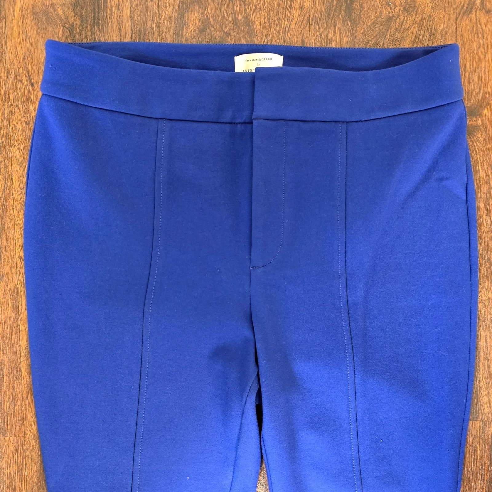 Anthropologie The Essential Slim Trouser Ankle Zip Size 10 Deep Blue, NWT - Thumbnail 6