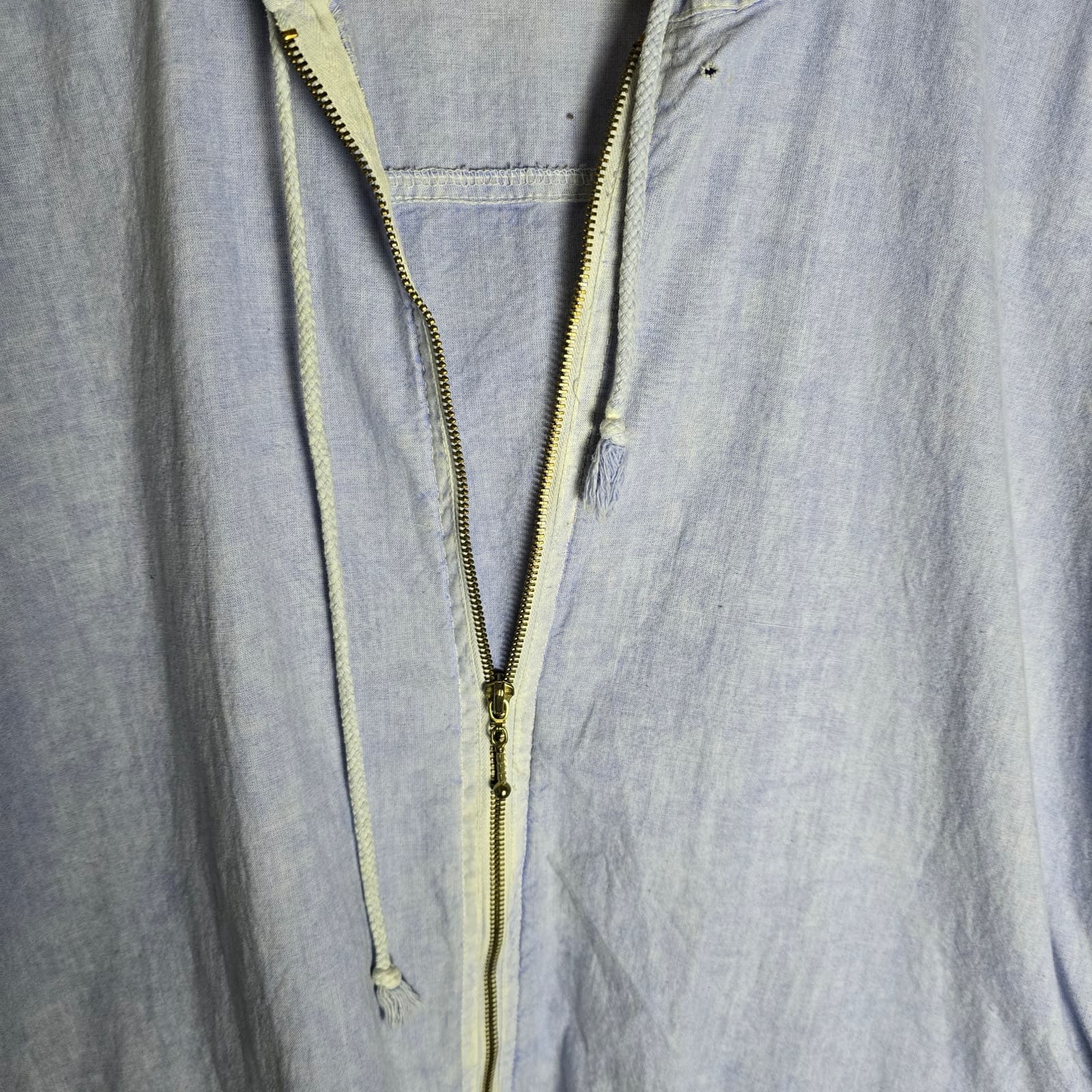 VINTAGE Fresh Produce 100% Cotton Full Zip Lightwetight Hooded Jacket XL - Thumbnail 6