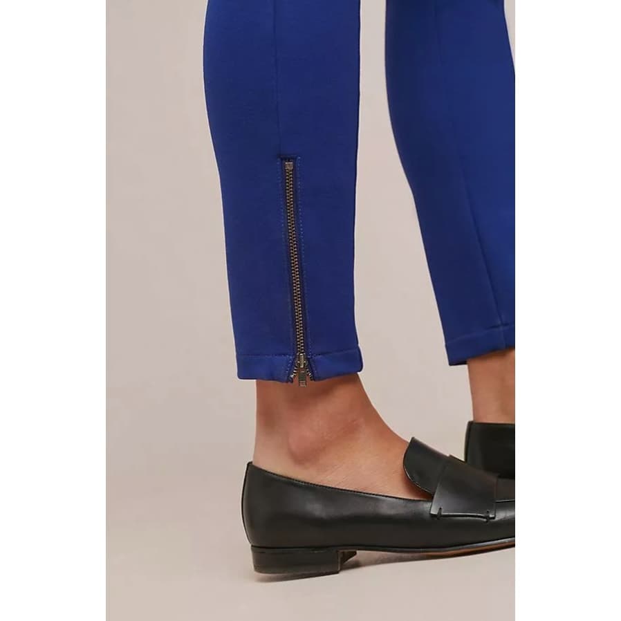 Anthropologie The Essential Slim Trouser Ankle Zip Size 10 Deep Blue, NWT - Thumbnail 3
