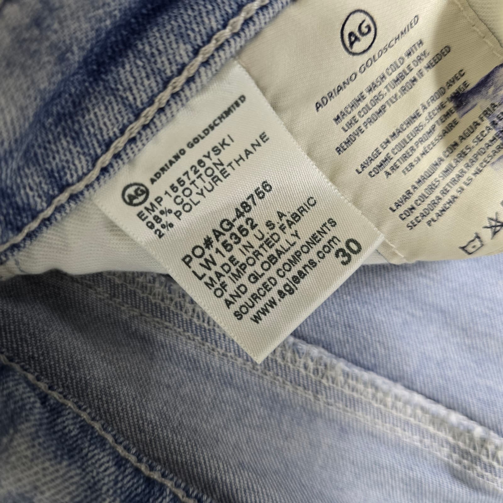 AG Jeans AG-ED Denim The Prima Cigarette Crop Light Wash Mid Rise Jeans Size 30 - Thumbnail 12