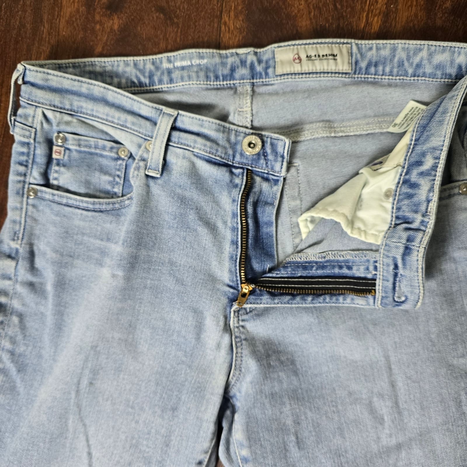 AG Jeans AG-ED Denim The Prima Cigarette Crop Light Wash Mid Rise Jeans Size 30 - Thumbnail 6