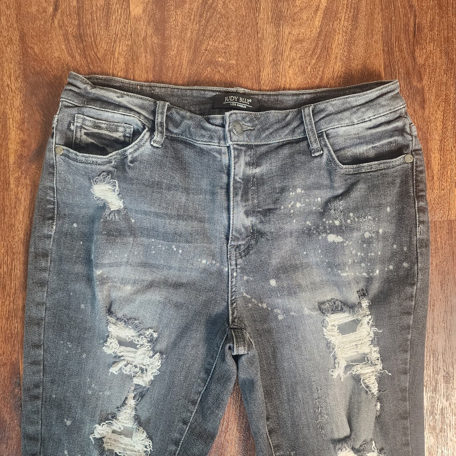 Judy Blue Black Wash Distressed High-Rise Boyfriend Fit Size 13/31 Style JB8867 - Thumbnail 2