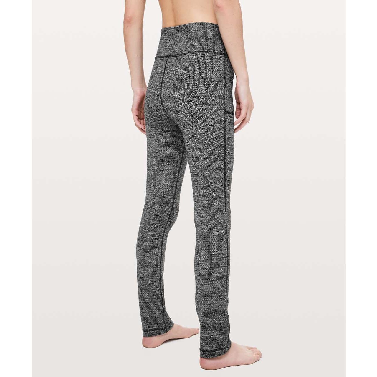 Lululemon Skinny Will Pant Full-On Luon Variegated Knit Black Heathered Black - Thumbnail 3