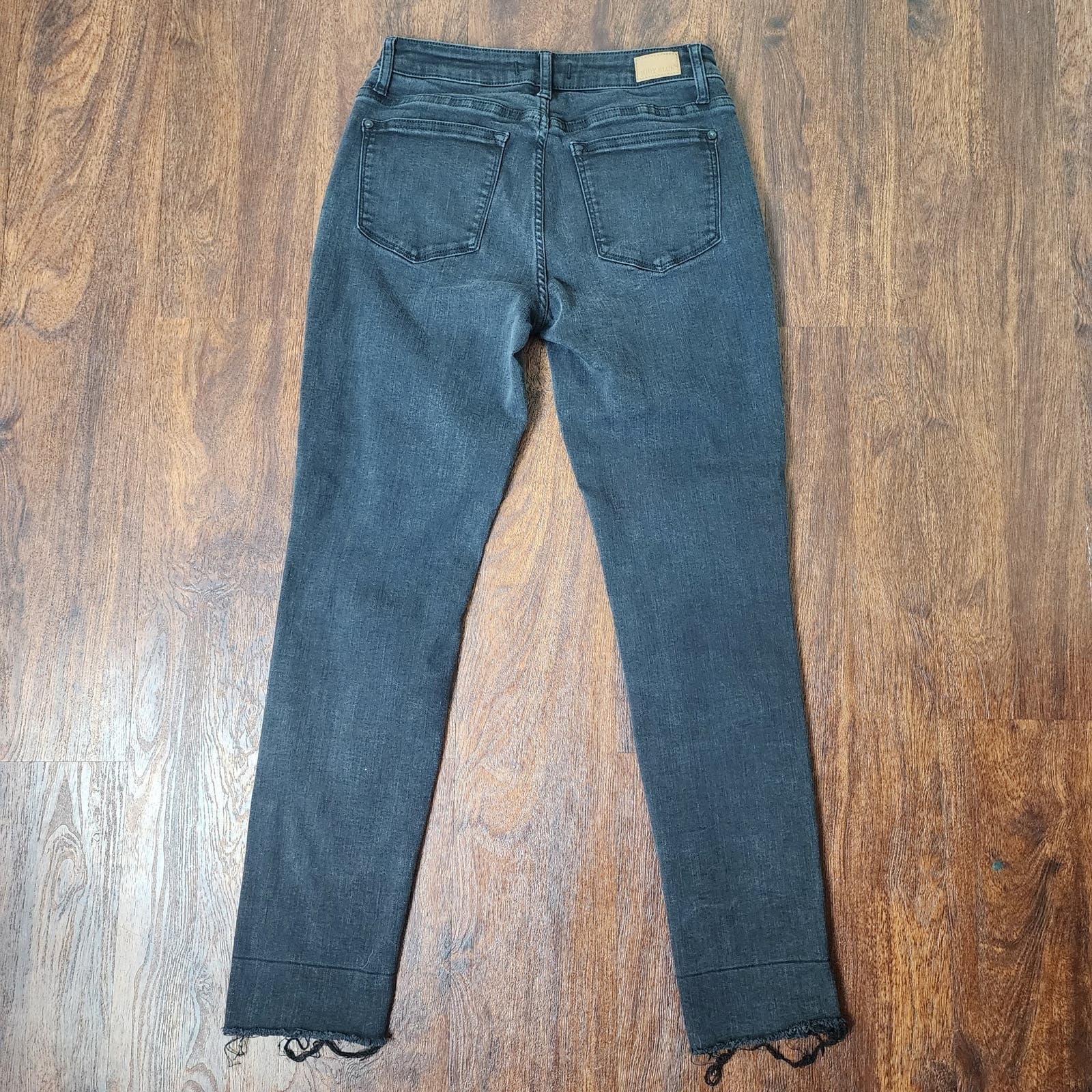 Judy Blue Black, Mid-Rise Destroyed Slim Fit Raw Hem Jeans, Size 3/26 JB88137 - Thumbnail 10