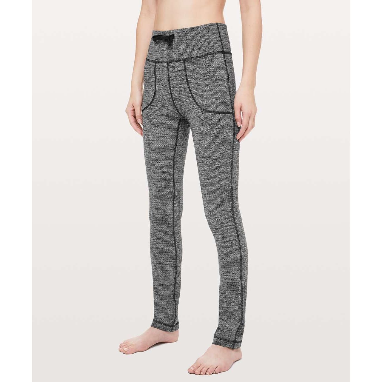 Lululemon Skinny Will Pant Full-On Luon Variegated Knit Black Heathered Black - Thumbnail 2