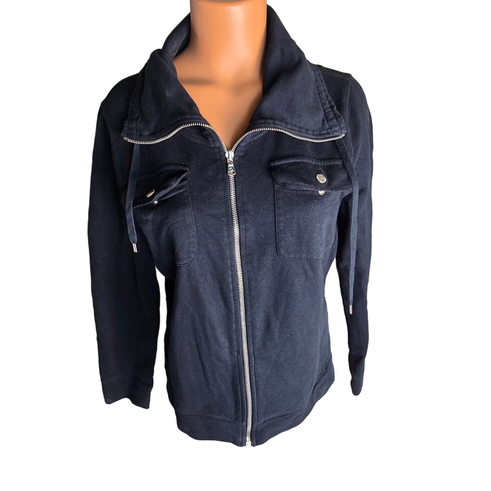 Lauren Ralph Lauren Black Full Zip Cowl Neck Lightweight Jacket, Black, Large - Thumbnail 3