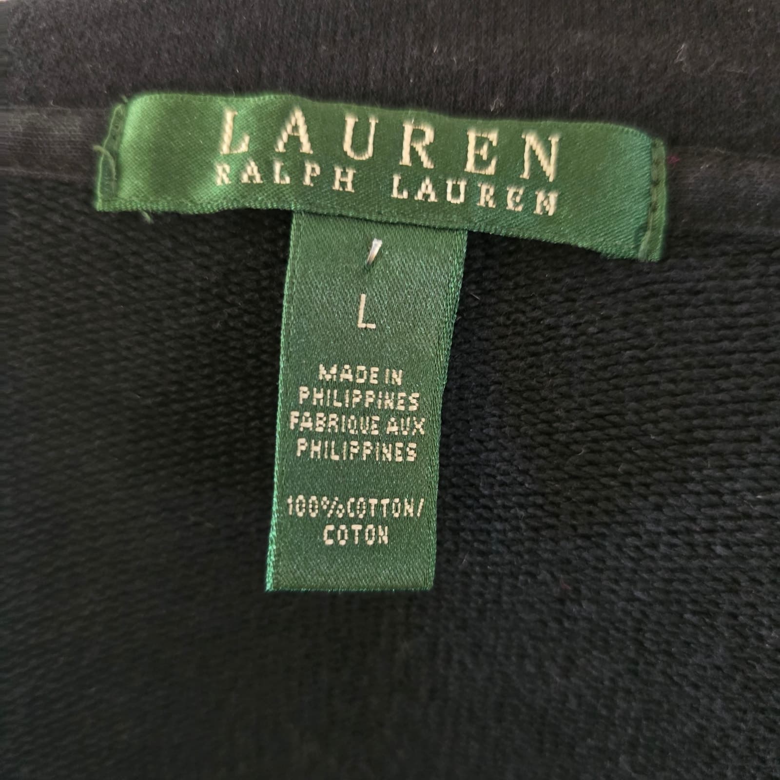 Lauren Ralph Lauren Black Full Zip Cowl Neck Lightweight Jacket, Black, Large - Thumbnail 6