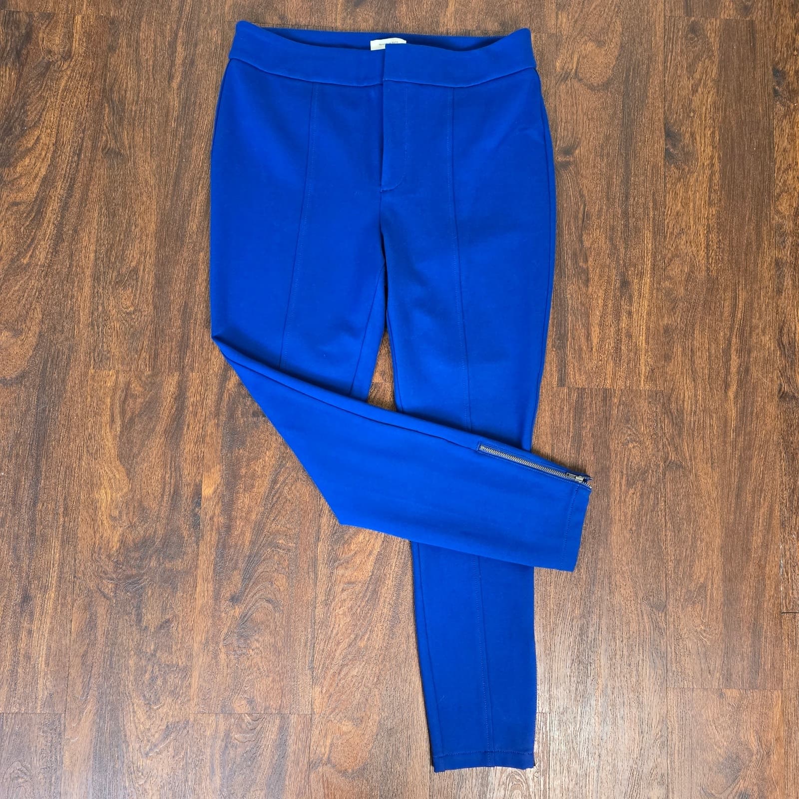 Anthropologie The Essential Slim Trouser Ankle Zip Size 10 Deep Blue, NWT - Thumbnail 4