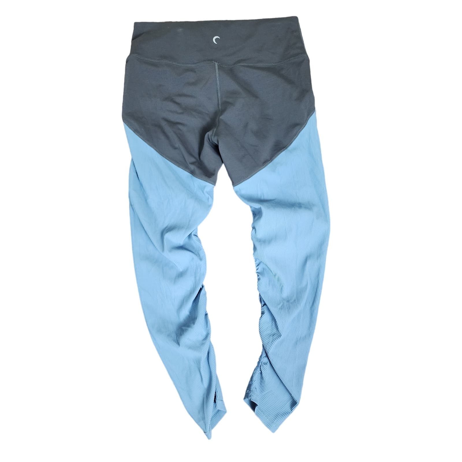 Zyia Active Storm Parallel Luxe Ribbed Leggings in Blue & Gray, Size 12 - Image 1