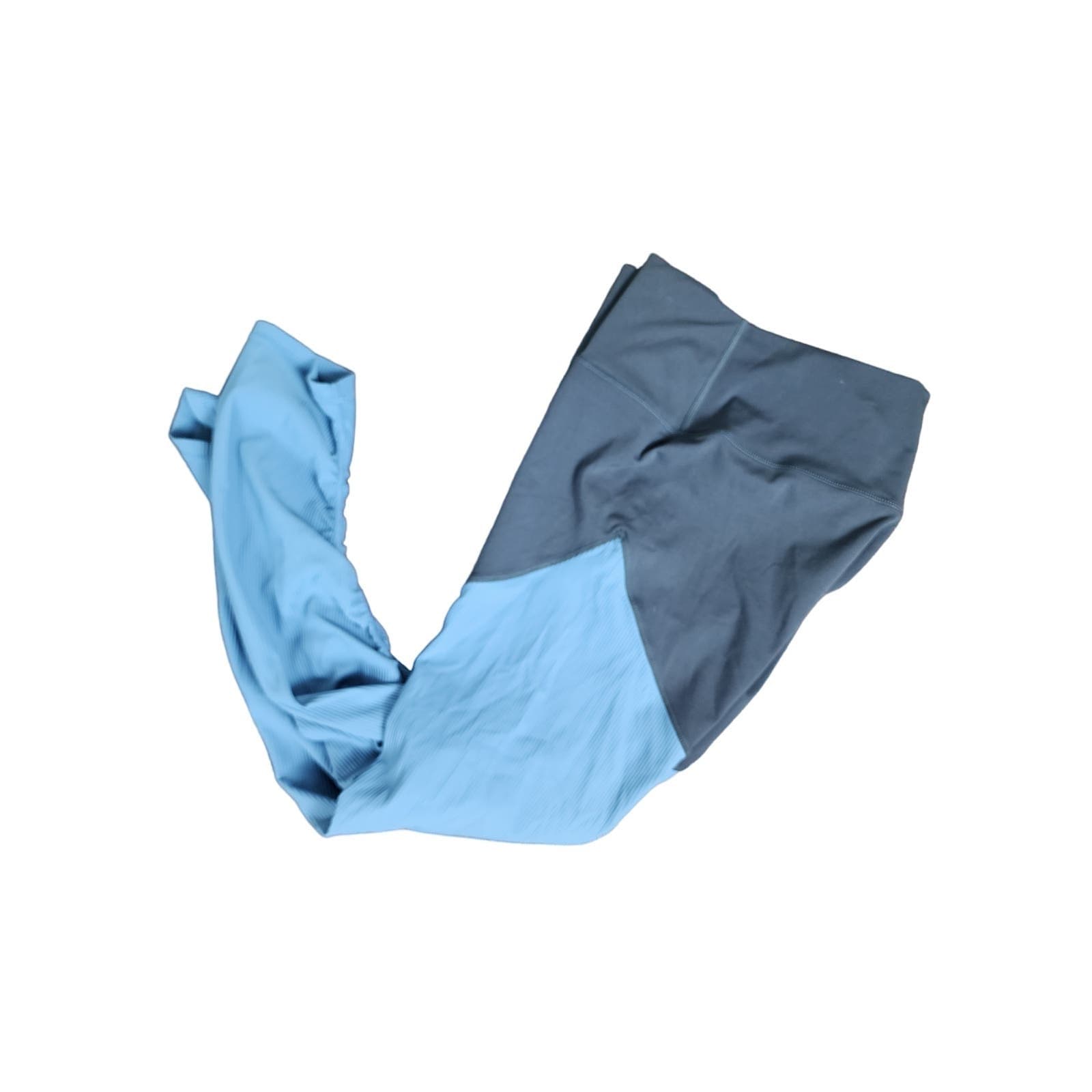 Zyia Active Storm Parallel Luxe Ribbed Leggings in Blue & Gray, Size 12 - Thumbnail 3