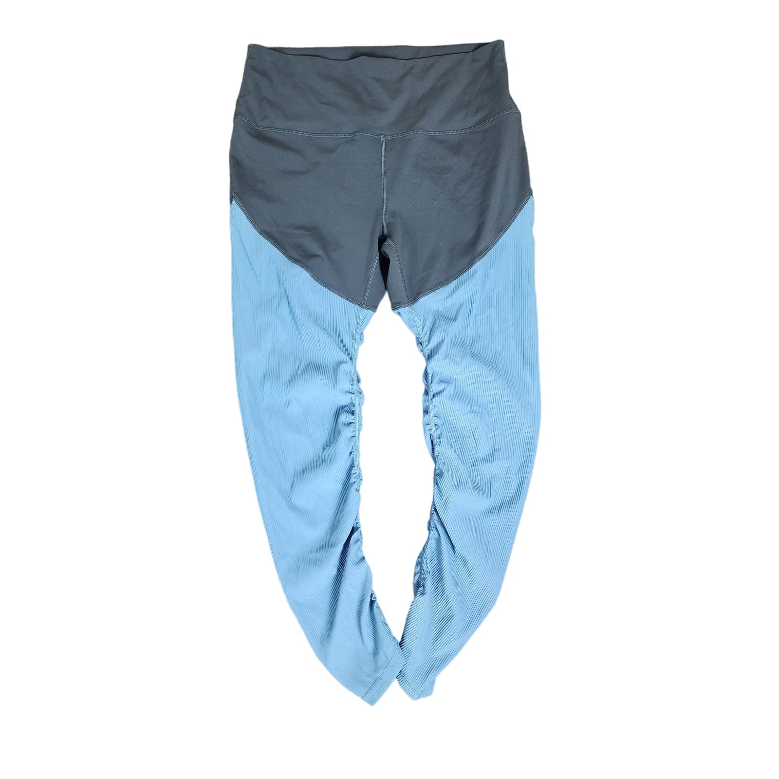 Zyia Active Storm Parallel Luxe Ribbed Leggings in Blue & Gray, Size 12 - Thumbnail 2