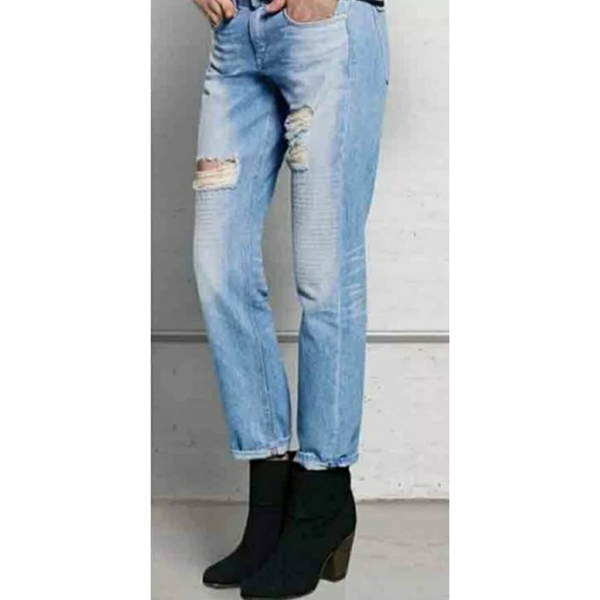 rag & bone The Dre Jean Mid-Rise Rolled Cuff Distressed Boyfriend, Size 27 - Thumbnail 2