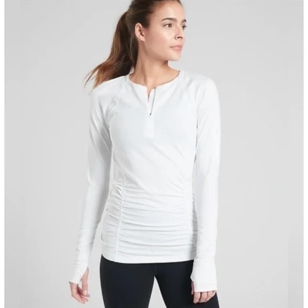 Athleta Pacifica Contoured & Sunlover UPF Tulip Back Long Sleeve Tops - XS - Thumbnail 2