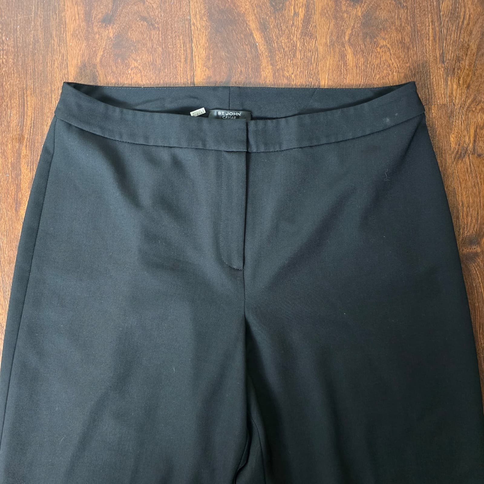 St. John Caviar Wide Leg Black Dress Pants - Size 10 - Thumbnail 3
