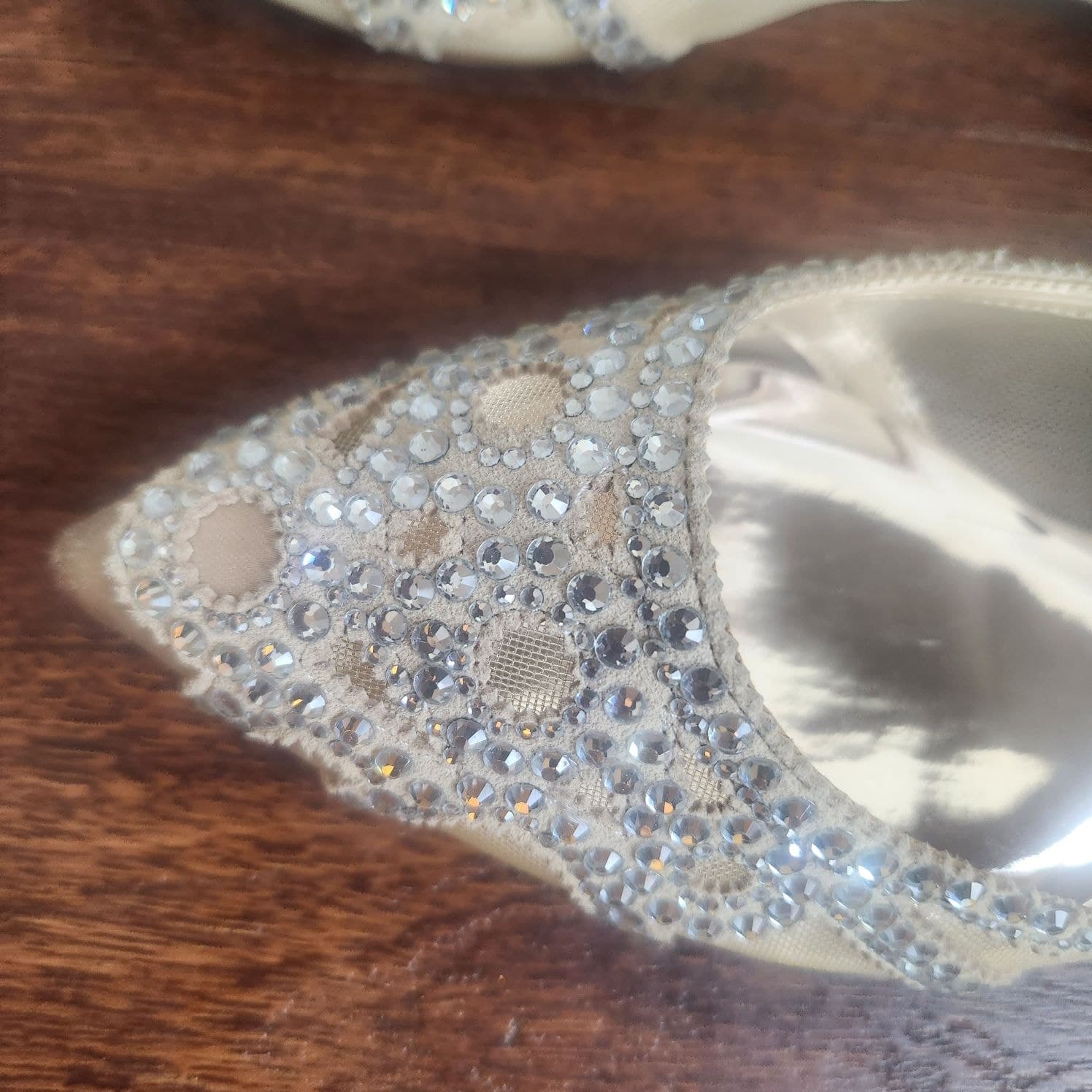 BHLDN Badgley Mischka Gigi Ballet Slippers Bridal Sparkly Pointed Toe, Size 5 - Thumbnail 7