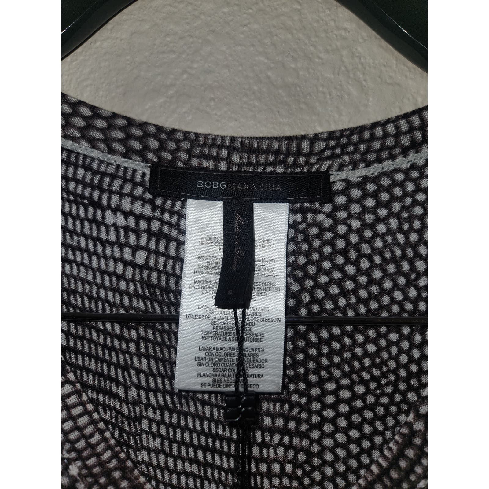 BCBGMAXAZRIA NWT Long Sleeve Knee Length Tori Dress in Light Pearl Combo, Small - Thumbnail 5