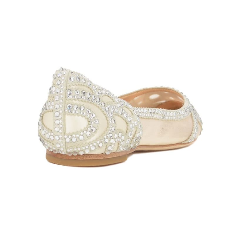 BHLDN Badgley Mischka Gigi Ballet Slippers Bridal Sparkly Pointed Toe, Size 5 - Thumbnail 3