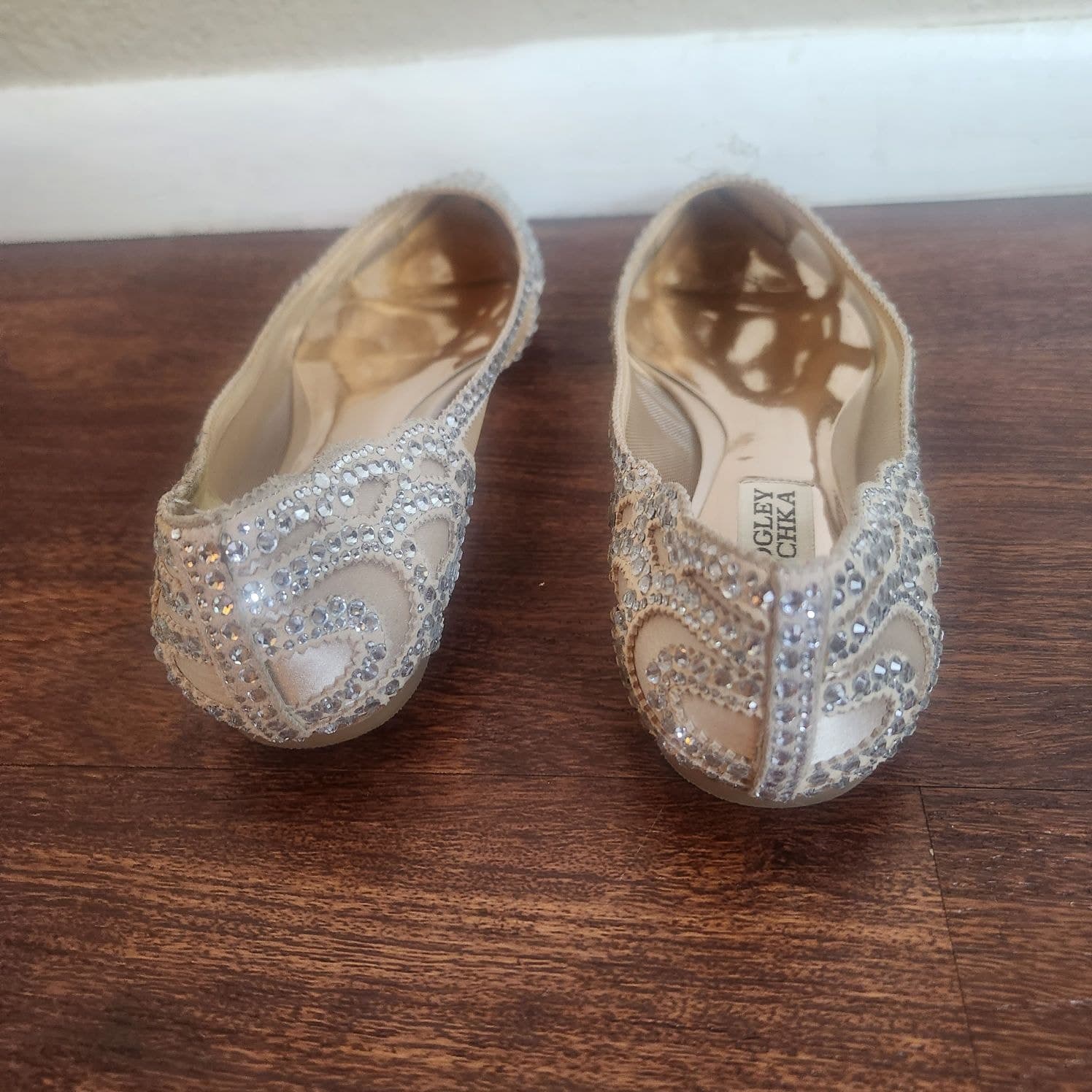 BHLDN Badgley Mischka Gigi Ballet Slippers Bridal Sparkly Pointed Toe, Size 5 - Thumbnail 9