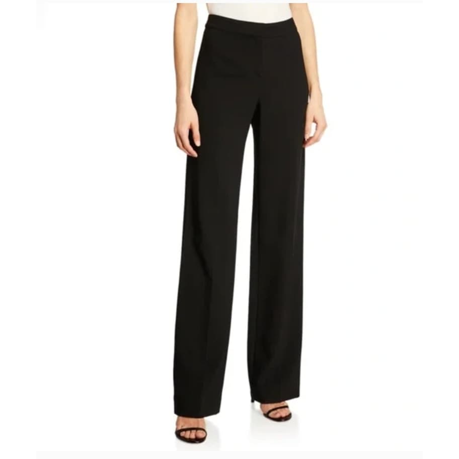 St. John Caviar Wide Leg Black Dress Pants - Size 10 - Thumbnail 2