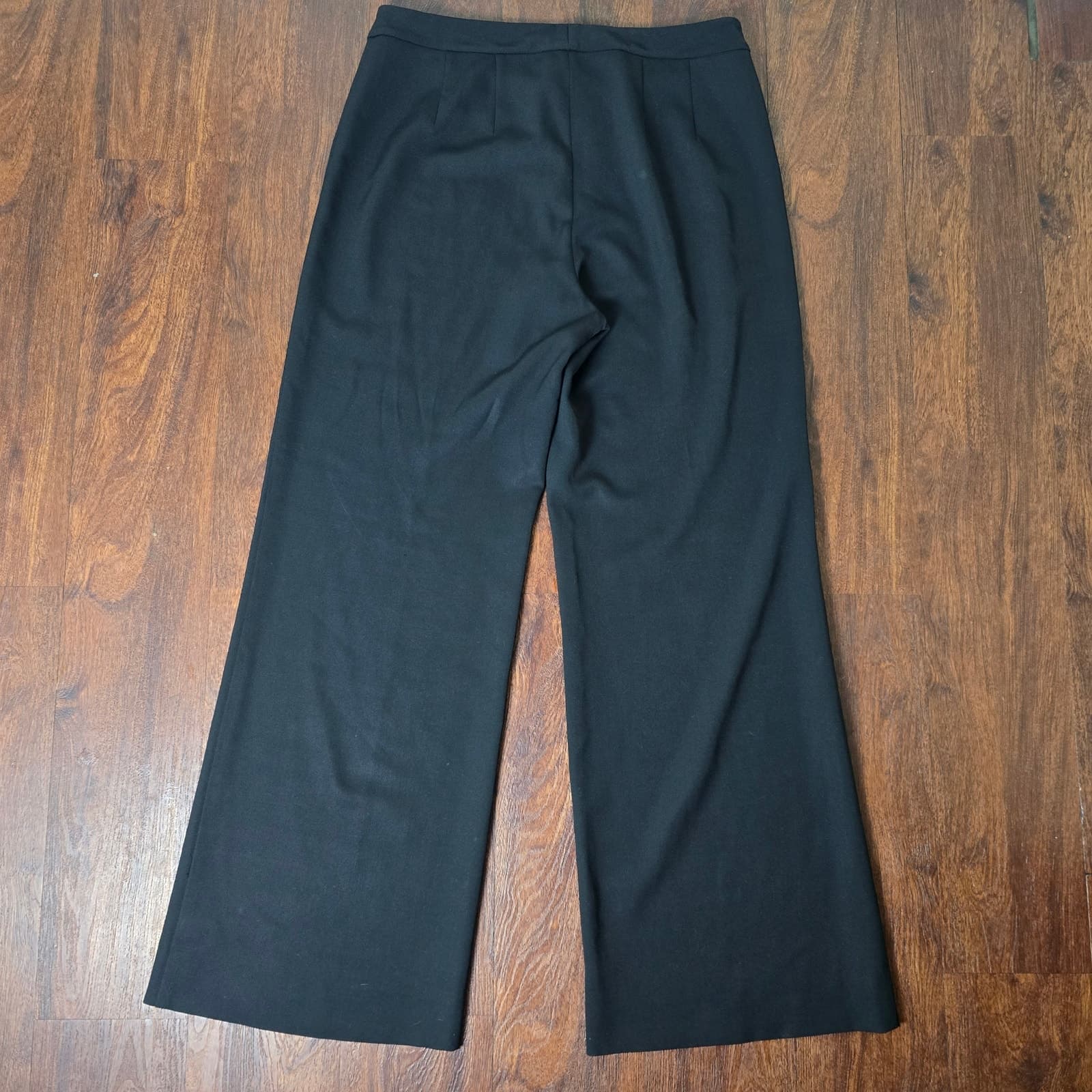 St. John Caviar Wide Leg Black Dress Pants - Size 10 - Thumbnail 5