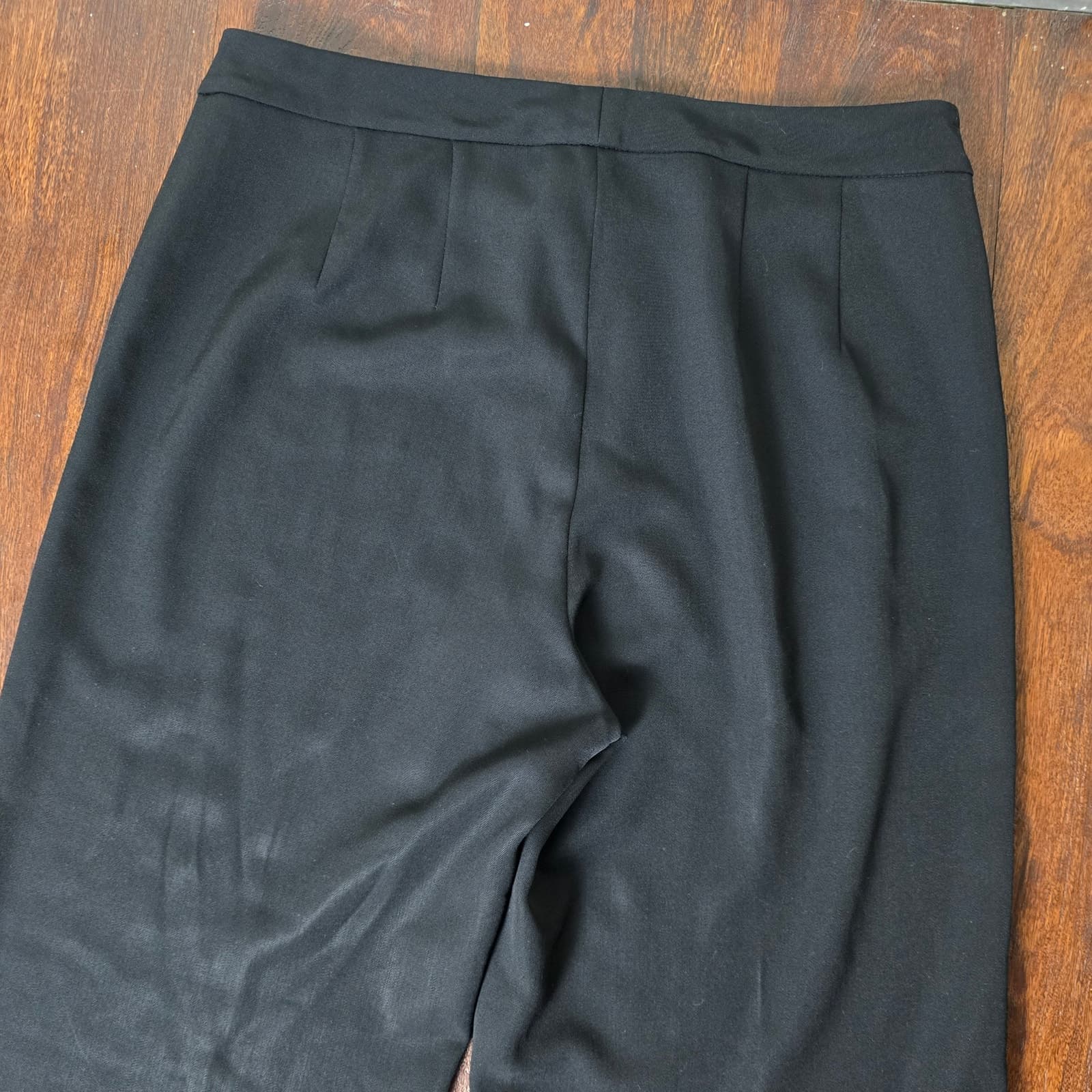 St. John Caviar Wide Leg Black Dress Pants - Size 10 - Thumbnail 6