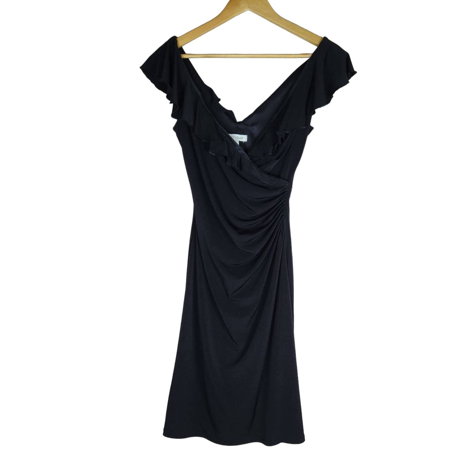 White House Black Market NWOT Ruffled V-Neck Dress, Size 2 - Thumbnail 4