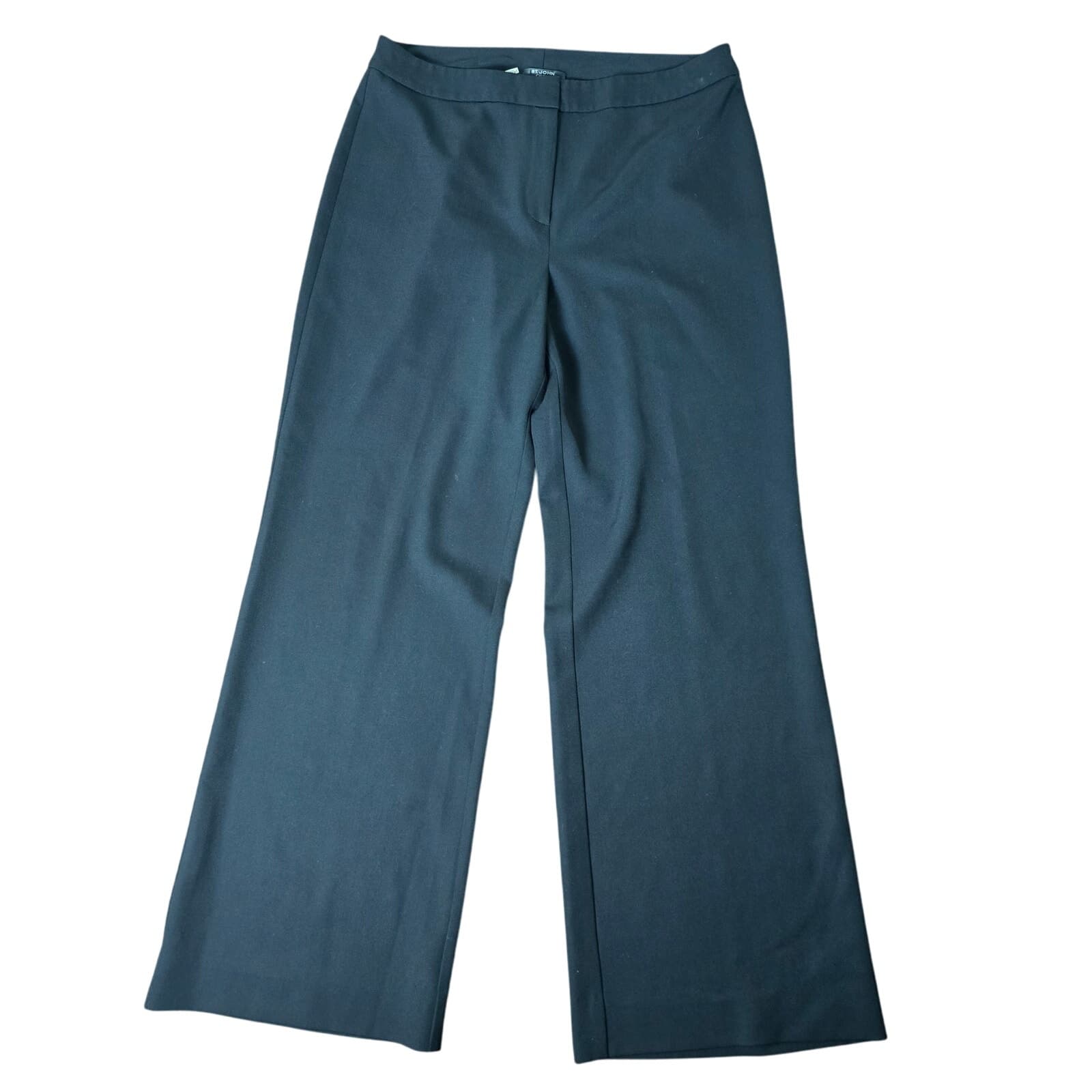 St. John Caviar Wide Leg Black Dress Pants - Size 10 - Image 1