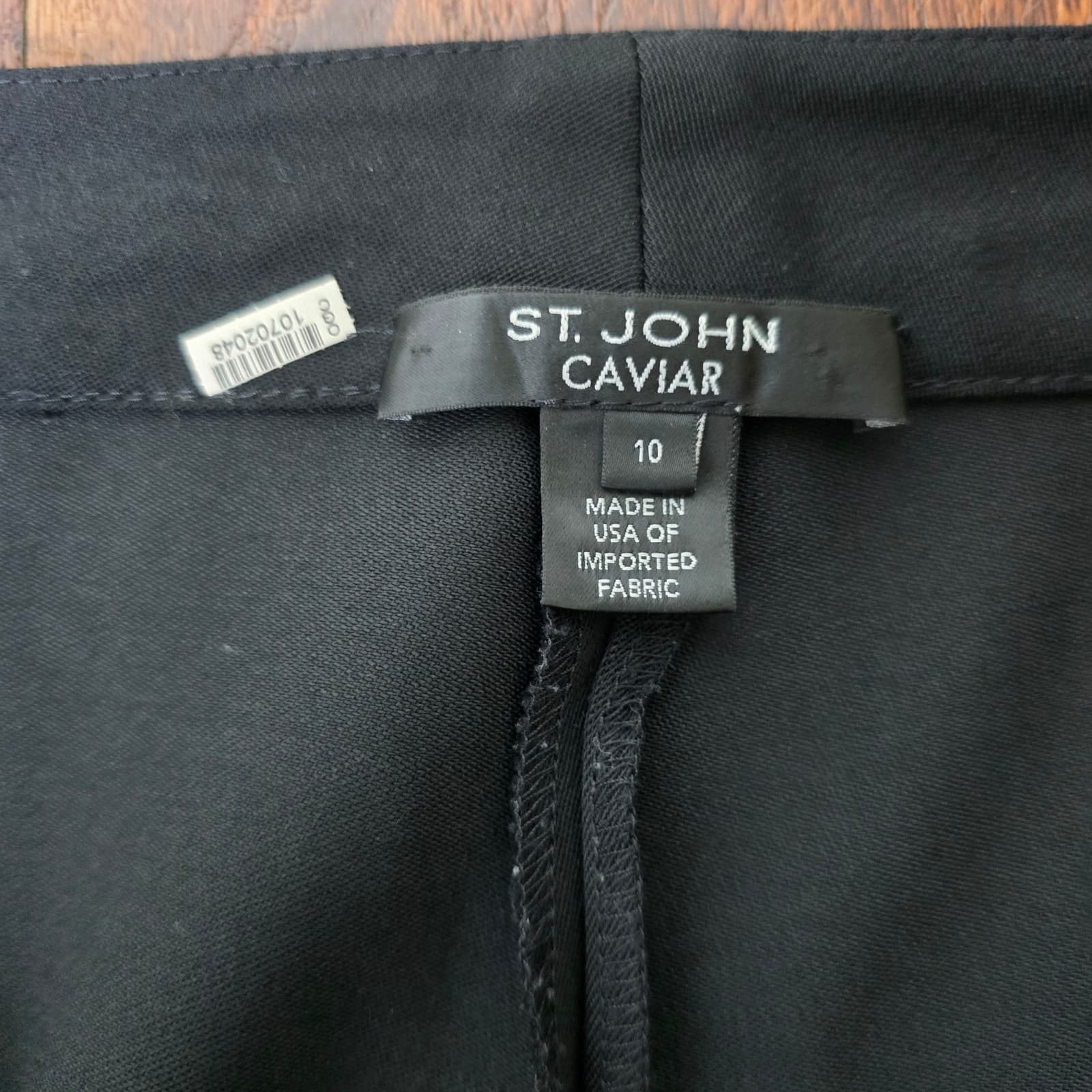 St. John Caviar Wide Leg Black Dress Pants - Size 10 - Thumbnail 7