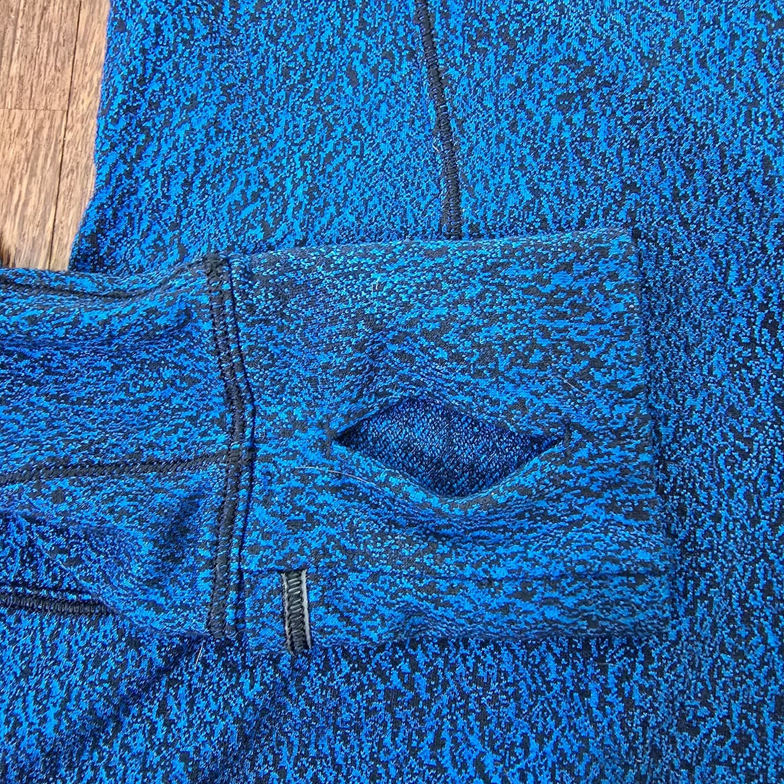 Lululemon Rush Hour 1/2 Zip Running Luon Spray Jacquard Shocking Blue Black - Thumbnail 8