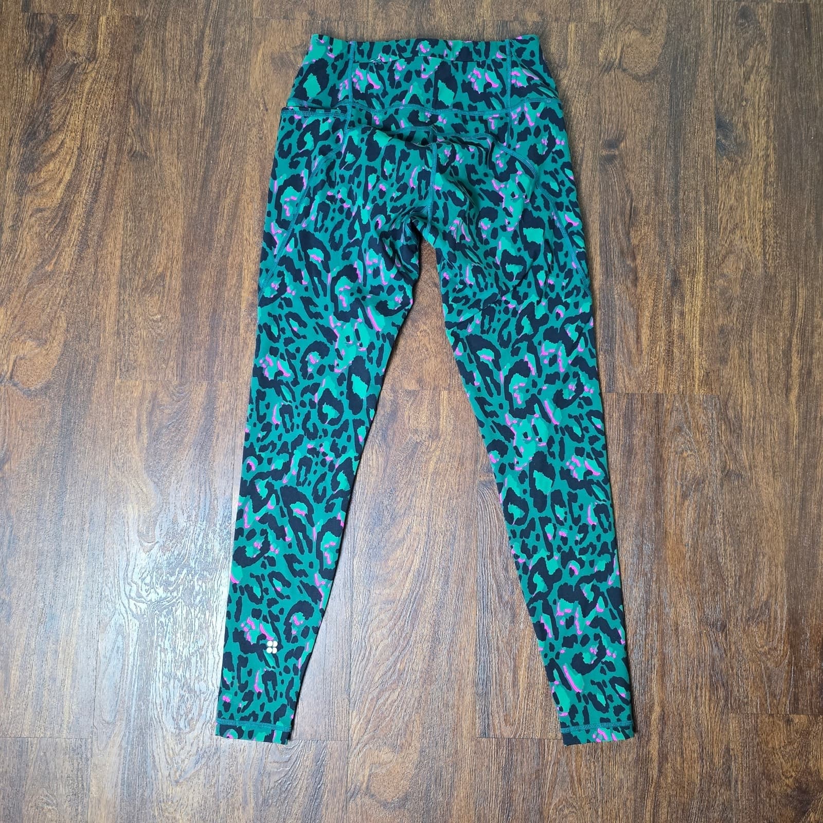 Sweaty Betty POWER Full Length Leggings in Green Leopard Print, Size 6 - Thumbnail 3
