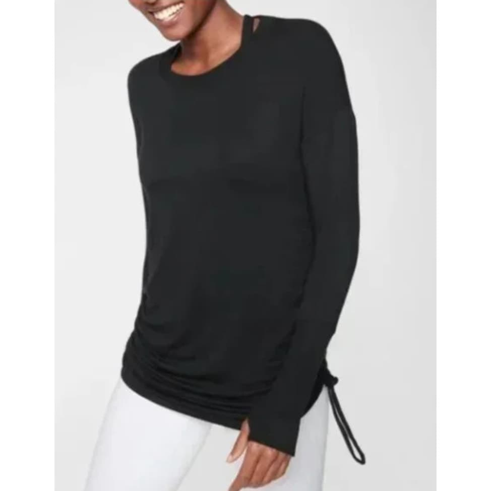 Athleta Drishti Ruched Sweatshirt - Medium - Black - 405166 - Image 1