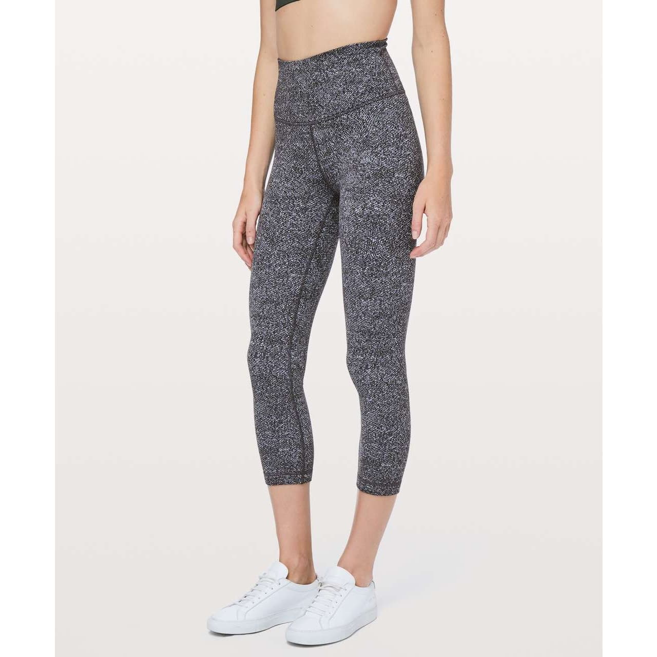 Lululemon Wunder Under Crop (Hi-Rise) *21" Fusion Jacquard Black Violet Viola - Thumbnail 2