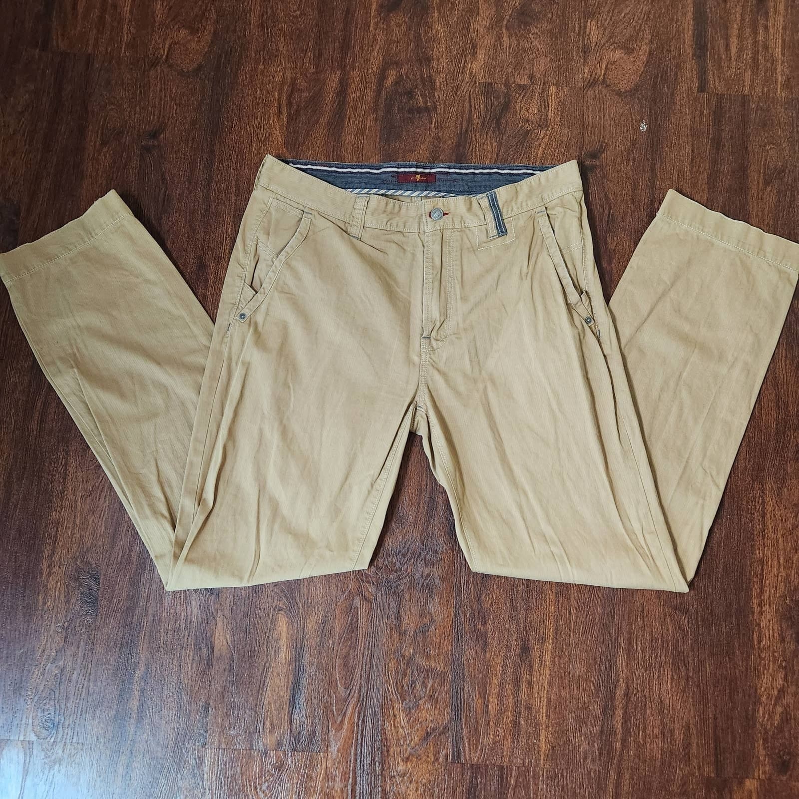 7 For All Mankind Men's Straight Leg Khaki Casual Pants Chinos 34x32 - Image 1