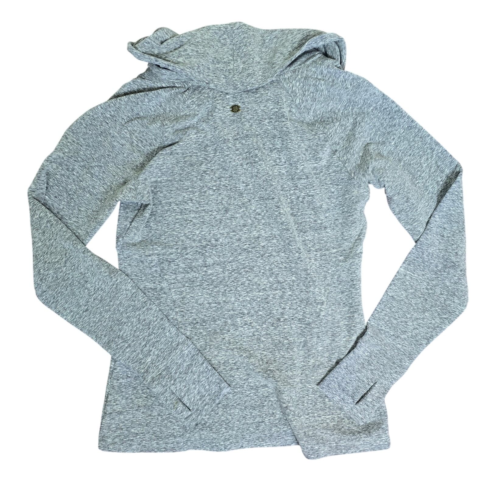 Athleta Cowl Neck Funnel Pullover Sweatshirt - Heathered Gray - M - 929690 - Thumbnail 2