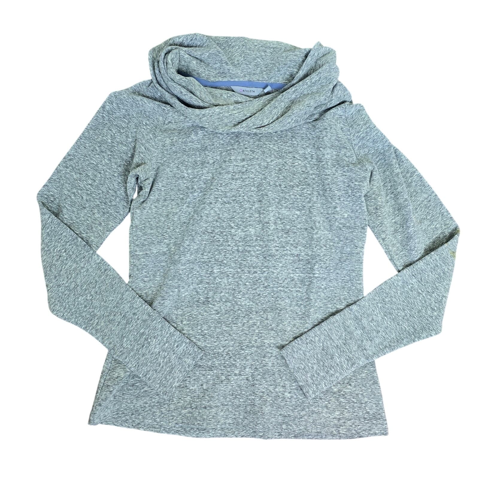 Athleta Cowl Neck Funnel Pullover Sweatshirt - Heathered Gray - M - 929690 - Image 1
